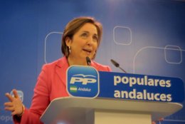 Ana Corredera, hoy en rueda de prensa en el PP-A
