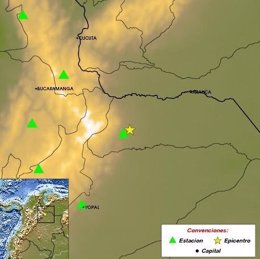 Imagen del epicentro del terremoto ocurrido en el norte de Colombia
