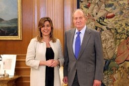 El Rey don Juan Carlos y Susana Díaz, este lunes en la Zarzuela