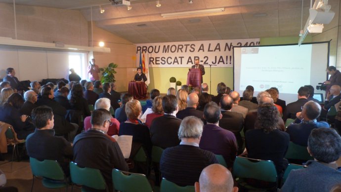 Acto para pedir la gratuidad de la AP-2 entre Montblanc y Lleida