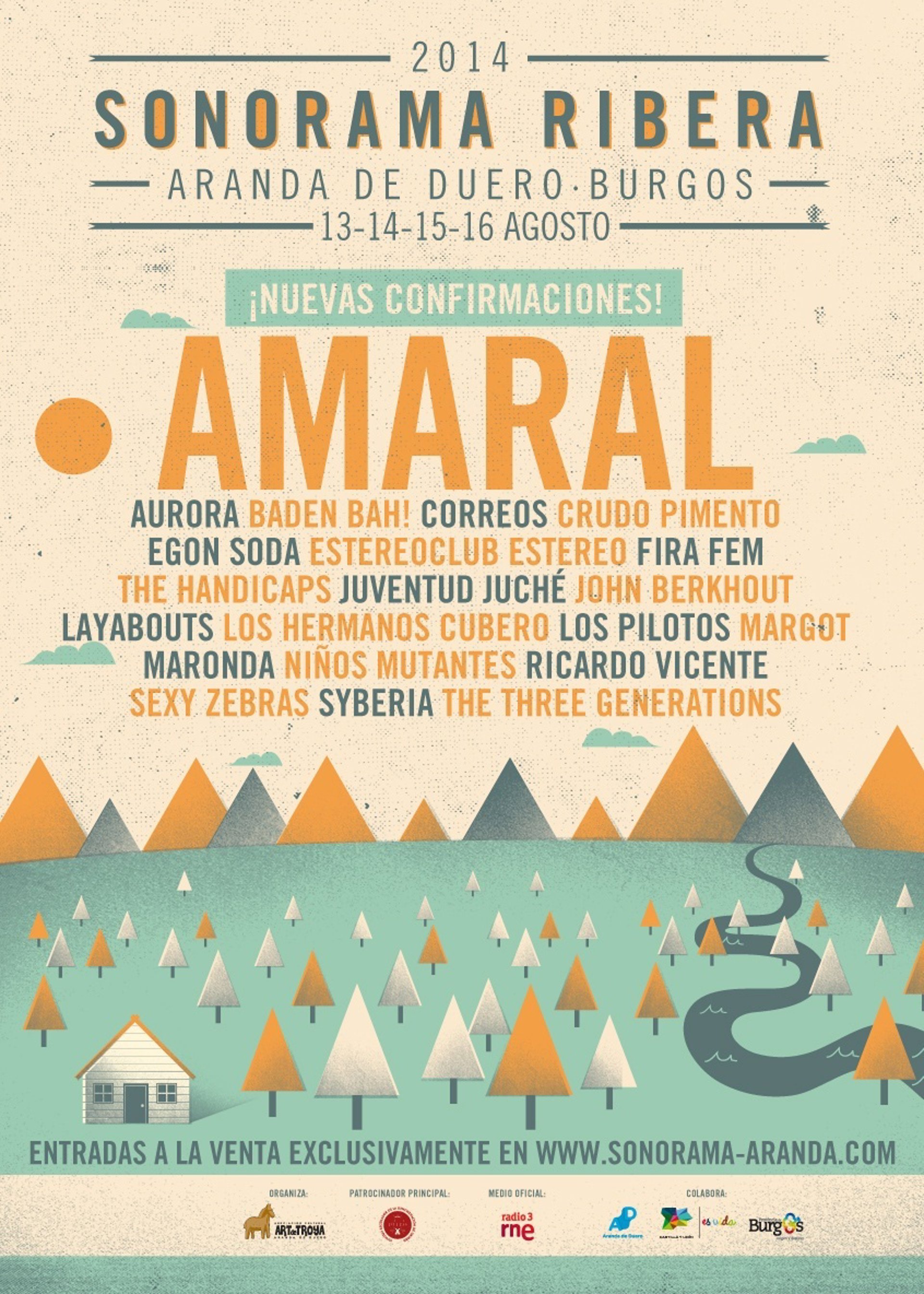 Amaral, Perro, Sexy Zebras, Layabouts, Egon Soda, Niños Mutantes o Los Pilotos estarán en Sonorama Ribera 2014