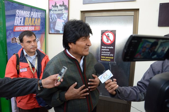 El presidente de Bolivia, Evo Morales, en el Dakar