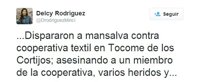 Venezuela.- Disparan contra una cooperativa y matan a un trabajador
