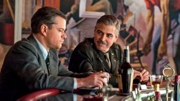 Clooney y Damon en el rodaje 