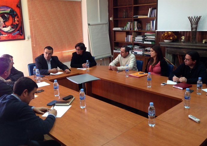 El presidente de la Diputación de Huelva, Ignacio Caraballo, en la Cuenca Minera