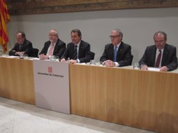 Artur Mas y los presidentes de las cuatro diputaciones catalanas