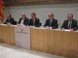 Artur Mas y los presidentes de las cuatro diputaciones catalanas