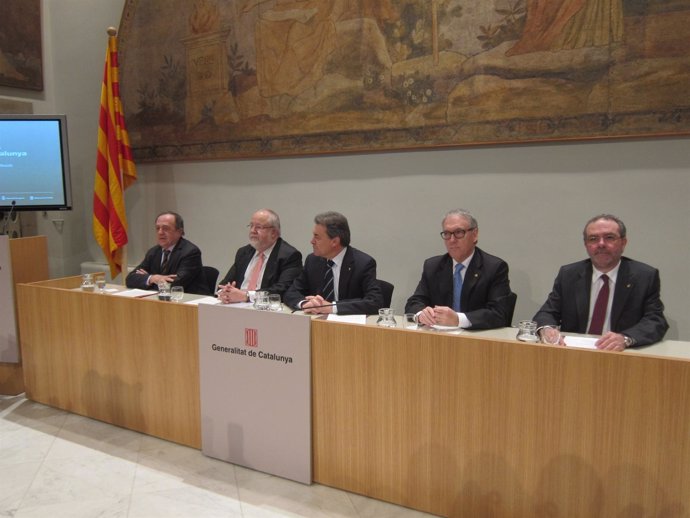 Artur Mas y los presidentes de las cuatro diputaciones