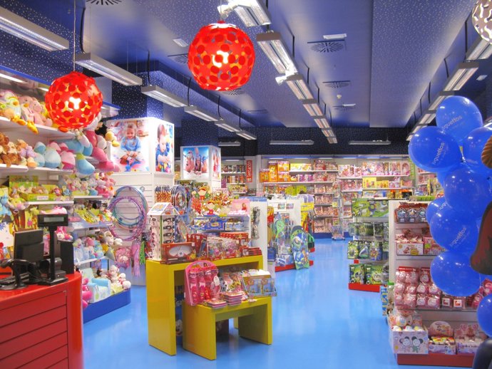 Interior de una tienda de Juguettos