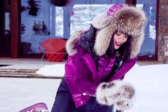 Rihanna celebra su cumpleaños en la nieve 