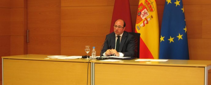 Pedro Antonio Sánchez en rueda d eprensa Consejo de Gobierno