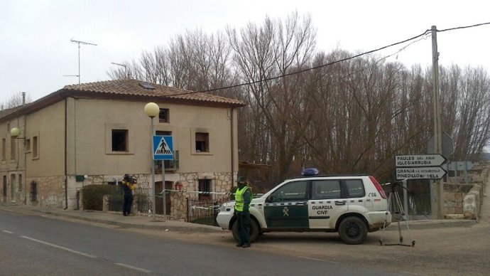 La casa rural incendiada en Tordómar (Burgos)