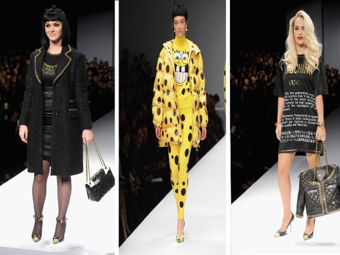 KATY Perry RITA ORA BOB ESPONJA PROTAGONISTAS DEL DESFILE DE Moschino