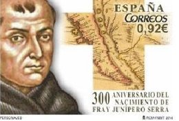 Sello dedicado a Fray Juníper Serra