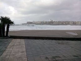 Temporal en Riazor, A Coruña