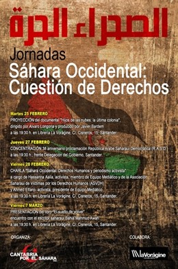 Cartel de Cantabria por el Sáhara con actos del 38 aniversario de la RASD