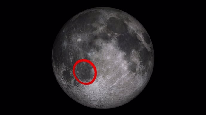 Ubicación del 'Mare Nubium' en la Luna, donde fue el impacto. 