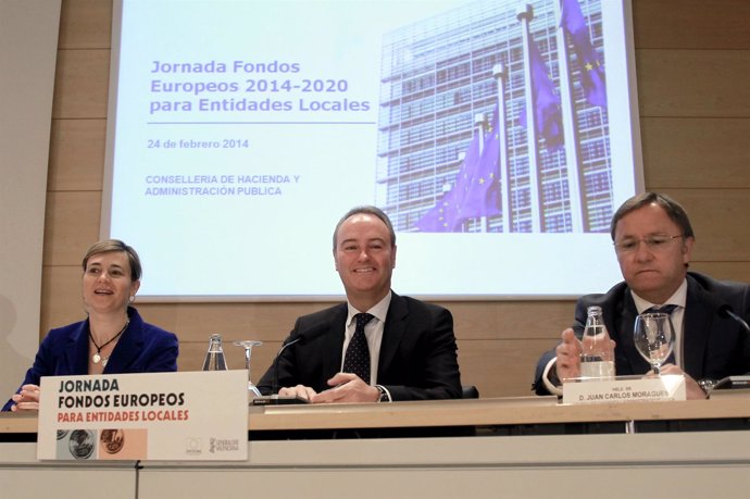 Bastidas, Fabra y Moragues en la jornada sobre fondos europeos.