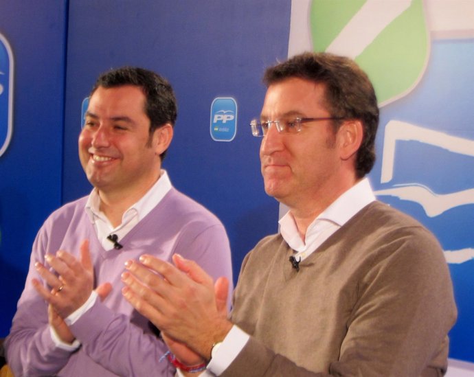 Juan Manuel Moreno y Alberto Núñez Feijóo en Sevilla