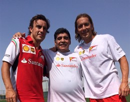 Fernando Alonso, Diego Maradona y Míchel Salgado