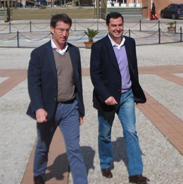 Alberto Núñez Feijóo y Juan Manuel Moreno en Sevilla