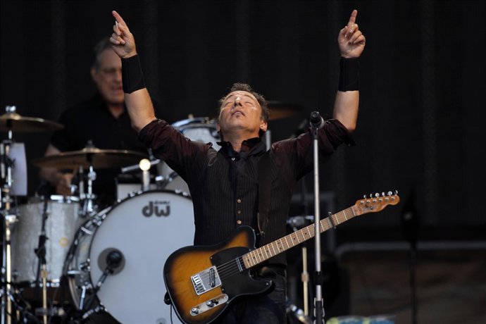 Cantante Bruce Springsteen en su concierto en Madrid