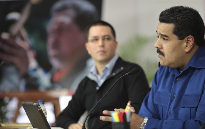 El presidente venezolano, Nicolás Maduro, y su vicepresidente, Jorge Arreaza