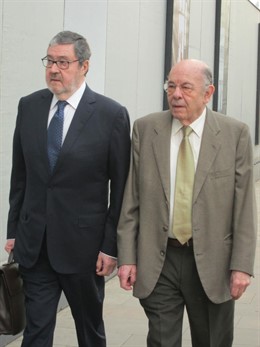 El abogado Horacio Oliva y Fèlix Millet el lunes en la Audiencia de Barcelona