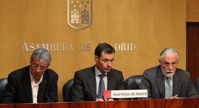 La oposición (PSOE, IU y UPyD) en la Asamblea de Madrid