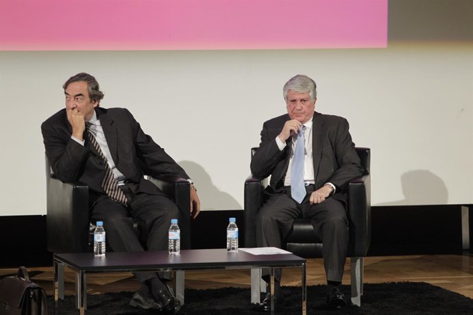 El presidente de la CEOE Juan Rosell y el de CEIM Arturo Fernández 