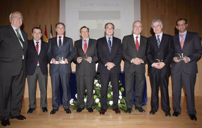 Los premiados Emilio Alba, Juan Barco, Félix Sanz y Juande Mellado