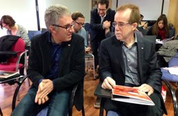El coord.De Creu Roja de Catalunya, Enric Morist, y el presidente, Josep Marquès