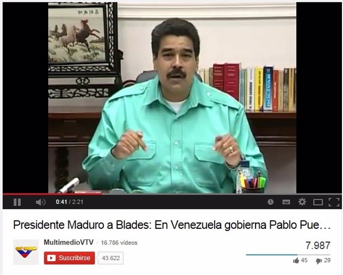 Maduro ha invitado a Blades a visitar Venezuela para concer la realidad.