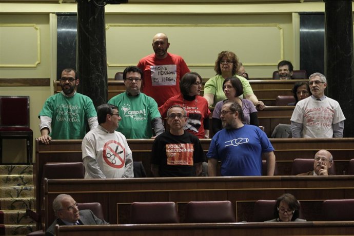 Diputados de Izquierda Plural en el Pleno del Congreso