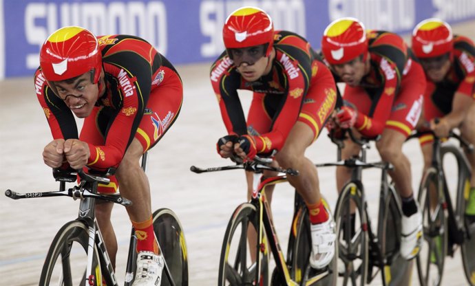 Teruel, Mora, Muntaner y Torres, equipo de persecución en ciclismo en pista
