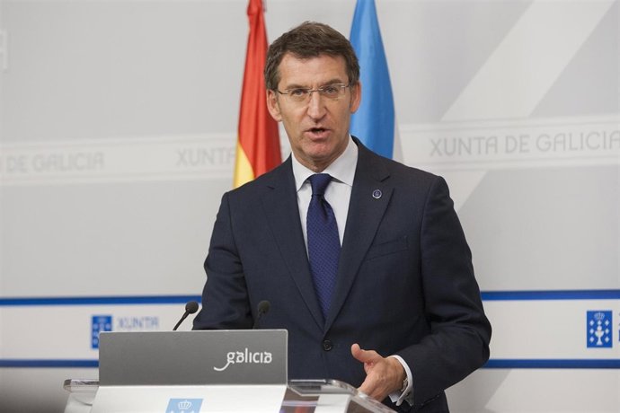 Feijóo en la rueda de prensa del Consello de la Xunta del 30 de enero