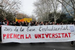Manifestación de estudiantes en Valencia