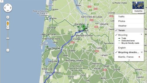 Google Maps en bicicleta