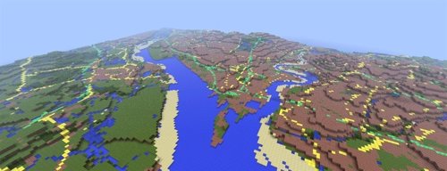 Minecraft map of Southampton Water Gran Bretaña