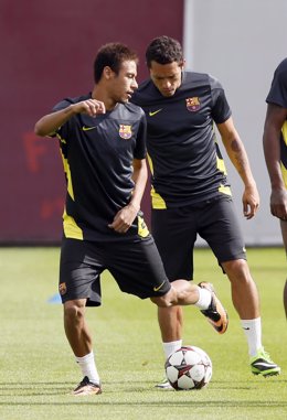 Neymar y Adriano (Barcelona)