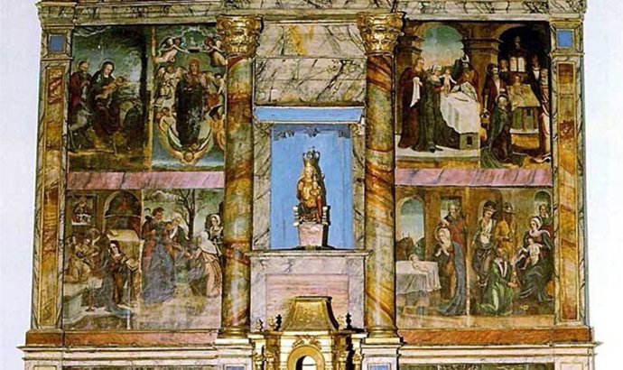 Retablo de la iglesia gótica de Santa María de Cañedo, en Soba