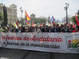 Manifestación de IULV-CA del 28 de febrero en Sevilla
