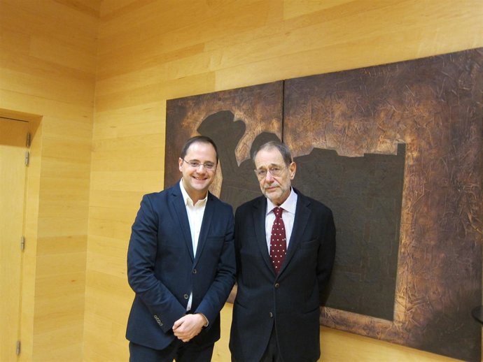 Javier Solana y César Luena