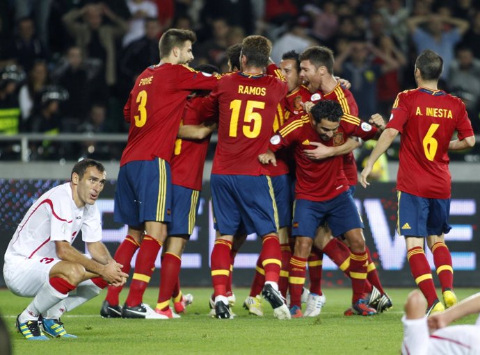Georgia España 0-1 clasificación Mundial 2014