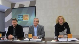 Soro (CHA), Sada (PSOE) y Luquin (IU)