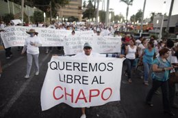 Manifestaciones en México en apoyo al Chapo Guzmán