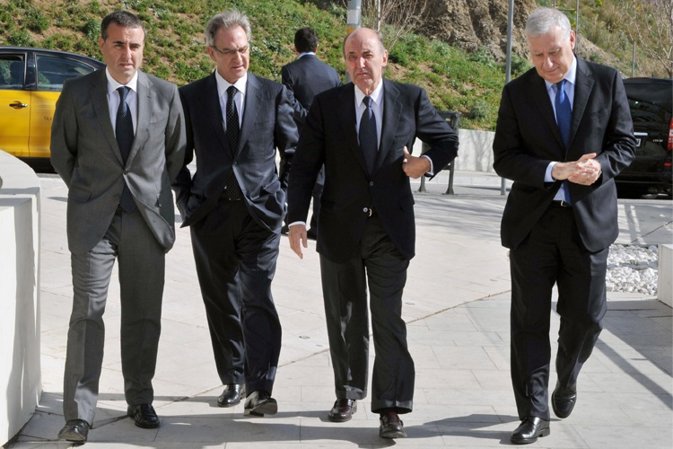 Clase política económica catalana funeral Ricard Fornesa Miquel Roca Jordi Pujol