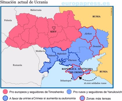 Cómo la actual crisis ha acentuado la división existente en Ucrania?