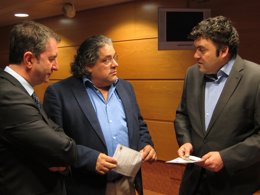 Bertol, Melús y Sanz en la presentación de la feria Expo-Pinseque