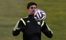 Diego Costa entrenando con la selección española